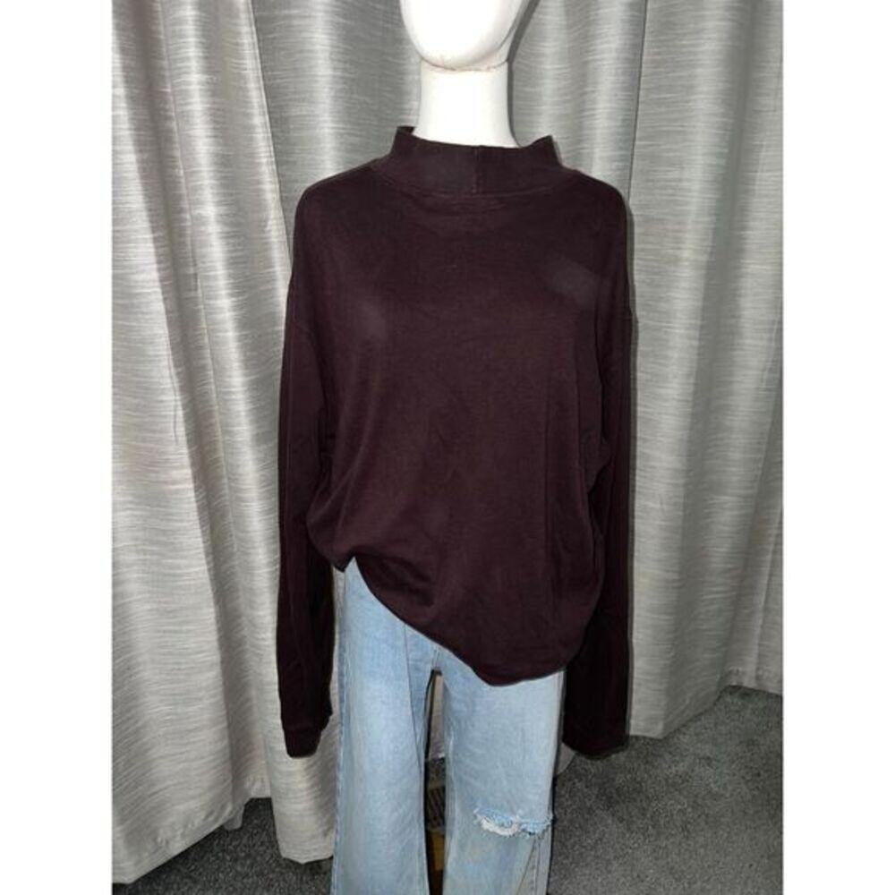 Vintage L.L Bean Mock Neck Long Sleeve Top‎ Size Large T